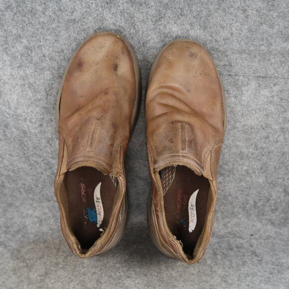 Skechers Shoes Mens 10.5 Casual Slip On Sneakers Loafer Comfort Leather Walking main image 8